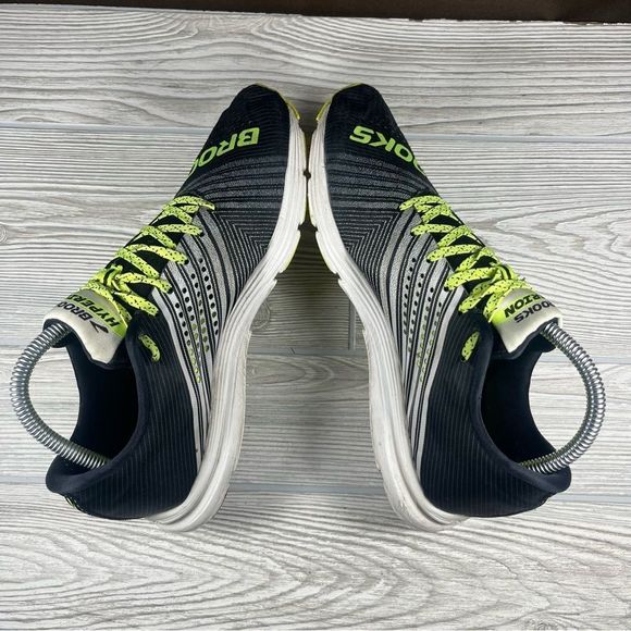 Brooks Hyperion Black Lime Running Shoe Athletic Sneaker Womens 9 - Picture 4 of 9